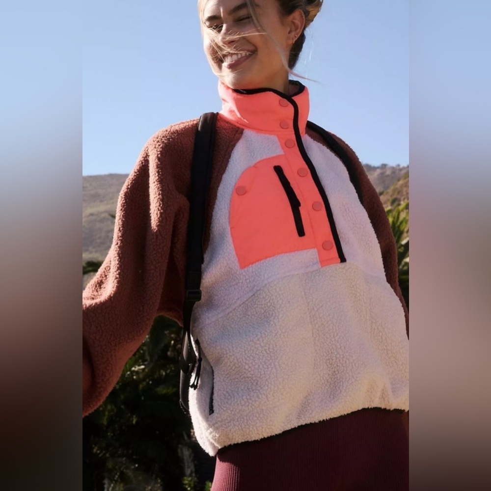 Free People Movement Rocky Ridge Colorblock Fleece Jacket size XS